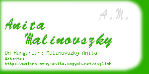 anita malinovszky business card